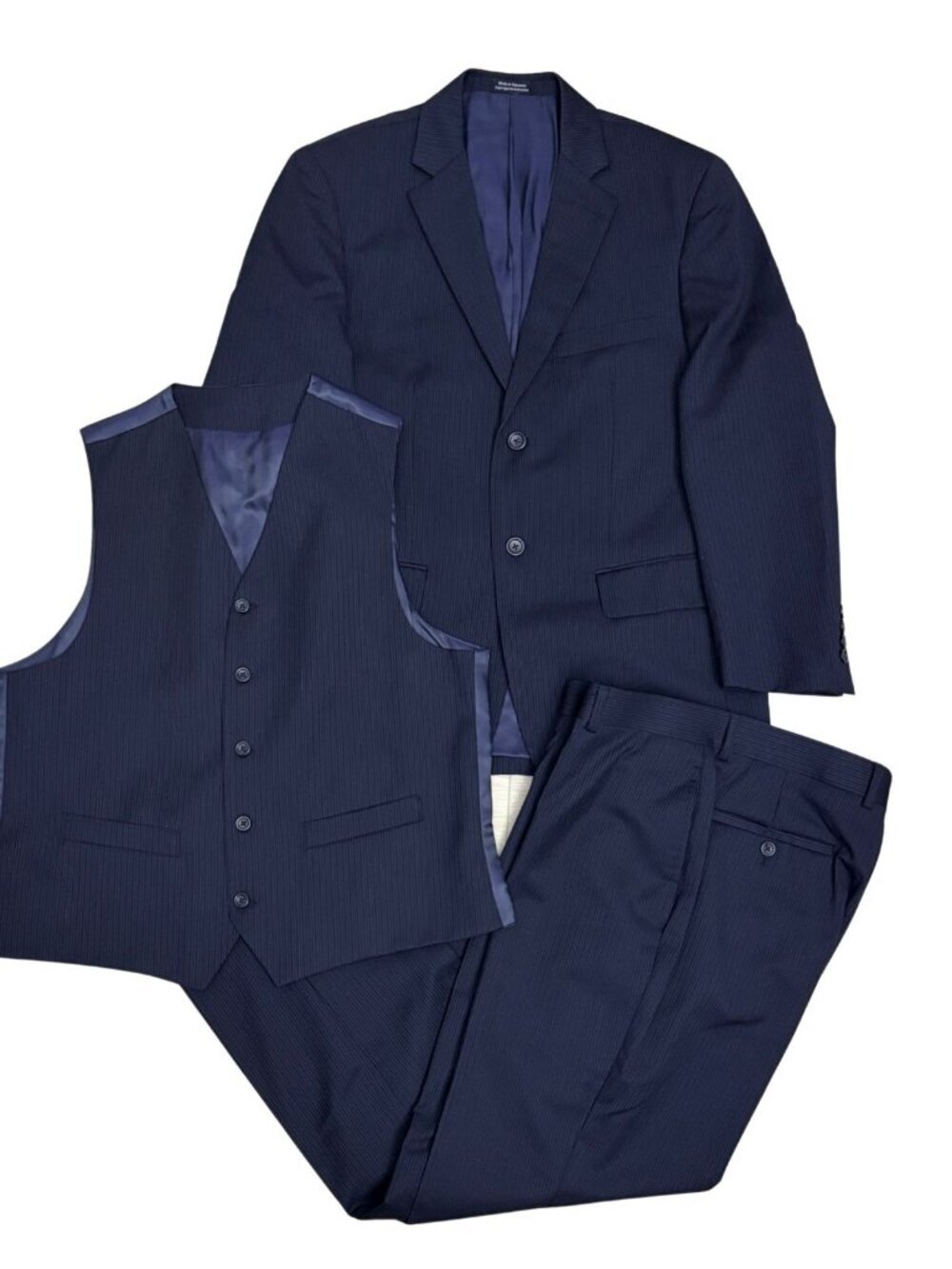 ALFRED SUNG 3-PC SUIT WOOL Luxury Blazer Dress Pants Business Casual Mens 40S